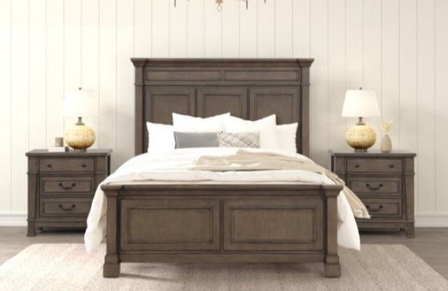 Furniture of America® Huddersfield 4-Piece Dark Walnut Queen Bedroom Set-1
