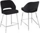 Brassex Inc. Ella 2-Piece Black/Chrome Counter Stool Set-2
