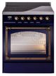 Ilve® Nostalgie II Noblesse 30'' Midnight Blue Pro Style Induction Range with Burnished Trim-0