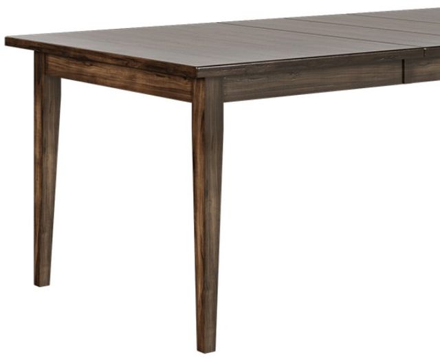 Country View Woodworking Customizable Danbury 42" Elm Top Dining Table with 2-Leaves and Brown Maple Base-1