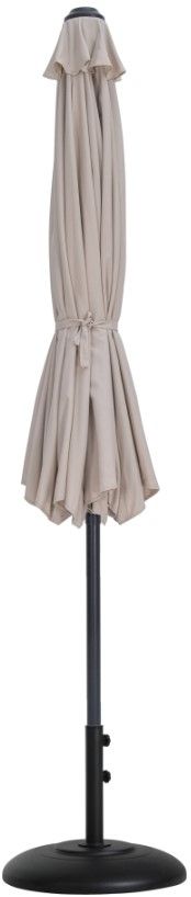 Meridian Furniture Fiji Beige/Matte Black Aluminum Outdoor Patio Umbrella and Round Base-1