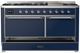 Ilve® Majestic III 60" Midnight Blue Pro Style Dual Fuel Liquid Propane Range with Solid Door and Chrome Trim-1
