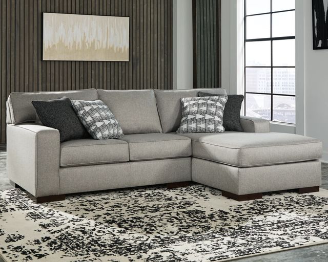 Benchcraft® Marsing Nuvella® 2-Piece Slate Right-Arm Facing Loveseat Sectional and Chaise-4