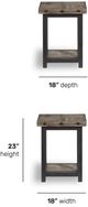 Flexsteel® Carpenter Light Brown Chairside Table with Black Metal Frames-2