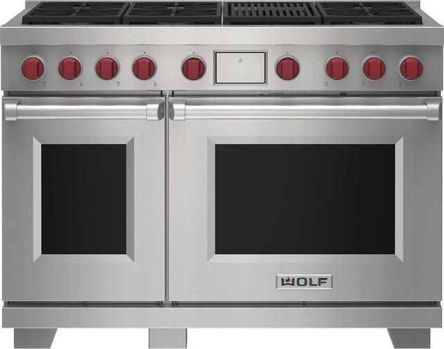 Wolf® 48" Stainless Steel Pro Style Dual Fuel Range and Infrared Charbroiler-0