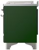 Ilve® Majestic III 48" Emerald Green Pro Style Dual Fuel Liquid Propane Range with French Top and Chrome Trim-3