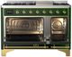 Ilve® Majestic III 48" Emerald Green Pro Style Dual Fuel Natural Gas Range with Triple Glass Door and Brass Trim-4