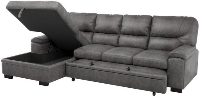 Mazin Furniture Michigan 2-Piece Dark Gray Left-Arm Facing Pullout Sleeper Sectional and Chaise-1
