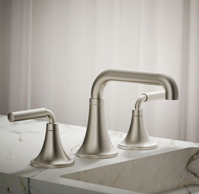 KOHLER® Tone™ Vibrant Brushed Nickel 1.2 GPM Widespread Bathroom Sink Faucet-1