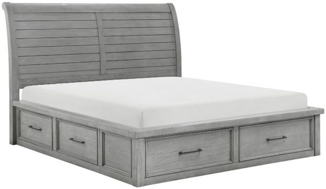 Homelegance® Logandale Antique Gray King Sleigh Storage Bed-0