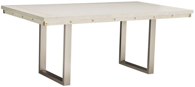 Michael Amini® Menlo Station Eucalyptus Dining Table with Brushed Silver Base-0