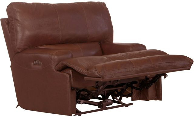 Catnapper® Wembley Walnut Leather Power Lay Flat Recliner with Power Adjustable Headrest-1