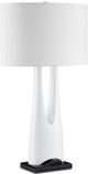 Currey & Company La Porta Glossy White/Black Table Lamp-1