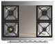 Ilve® Majestic III 36" Antique White Pro Style Dual Fuel Liquid Propane Range with Triple Glass Door and Chrome Trim-2