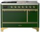 Ilve® Majestic III 48" Emerald Green Pro Style Dual Fuel Natural Gas Range with French Top and Brass Trim-0
