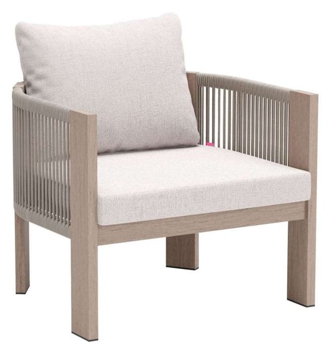 Zuo® Modern Rebel Beige/Brown Fabric Outdoor Accent Chair-0
