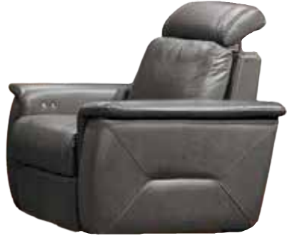 Fornirama 3782 Black Recliner with Adjustable Headrest-0