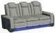 Elements International Lantana Charcoal/Rocky Cement Power Motion Reclining Sofa-0