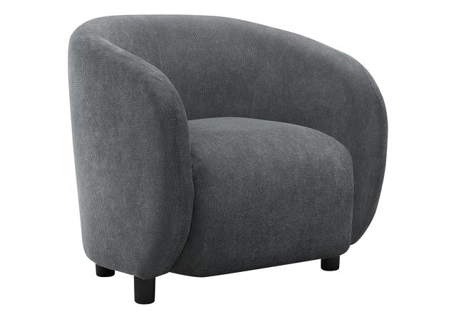 Monarch Specialties Inc. Dark Grey 30" Rounded Barrel-Back Accent Chair with Black Legs-0