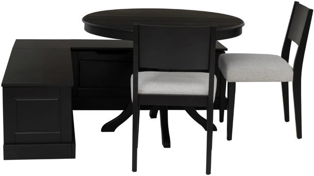 Linon Norah Cosgrove 4-Piece Black/Light Gray Upholstered Nook Dining Set-1