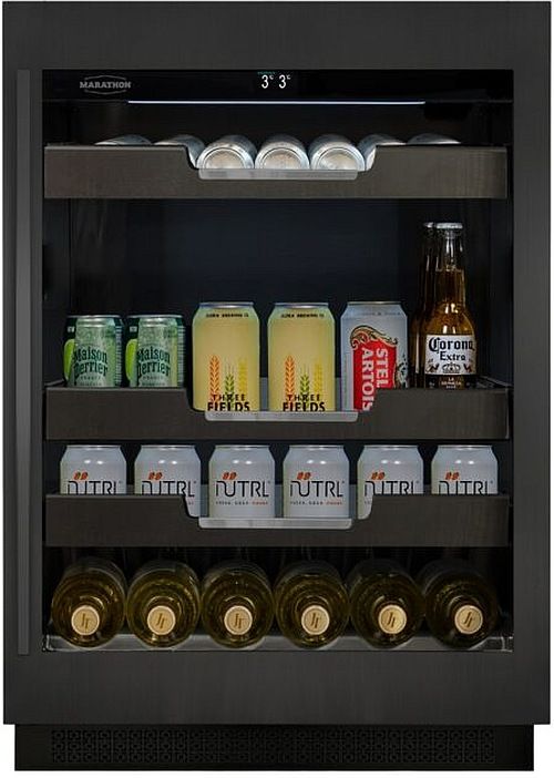 Marathon The Wellington 24” 5.3 Cu. Ft. Black Stainless Steel Beverage Centre-3