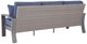 Signature Design by Ashley® Half Moon Beach Blue/Gray Fabric/Wooden Outdoor Sofa-3