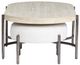 Magnussen Home® Jennings 3-Piece Edgecomb Gray Oval Cocktail Table with Weathered Antique Nickel Base and Two Ottomans Set-4