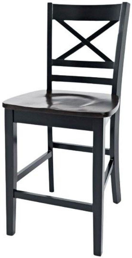 Jofran Inc. Asbury Park Autumn Brown/Black X-Back Counter Stool-3