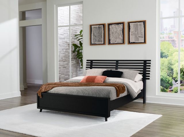 Signature Design by Ashley® Danziar Matte Black Full Slat Panel Bed-3