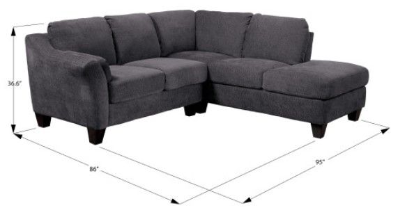 Emerald Home Clayton II 2-Piece Charcoal Gray Right-Arm Facing Sectional and Chaise-2