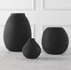 Uttermost® Hearth 3-Piece Matte Black Vase Set-2