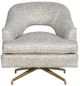 Fairfield® Customizable Jamie Memory Swivel Chair with Brushed Brass Legs-1