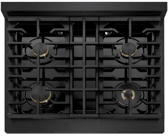 ZLINE Marino 30" Black Stainless Steel Pro Style Dual Fuel Range with Champagne Bronze Accents-4