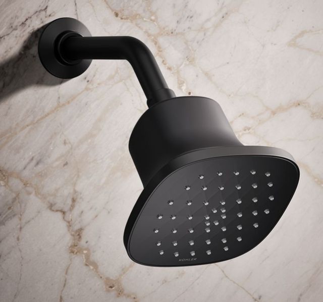 KOHLER® Cinq® Matte Black 2.5 GPM Square Single-Function Filtered Showerhead-1