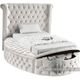 Meridian Furniture Luxus Cream Twin Upholstered Sleigh Storage Bed-3