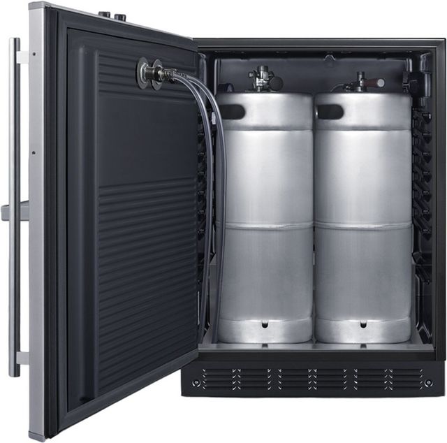 Summit® 5.3 Cu. Ft. Black/Stainless Steel Built-In Beer Kegerator-2