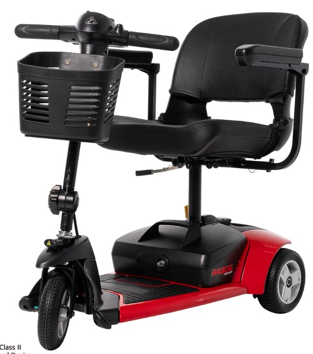 Mega Motion Rascal® Venture Black/Red 3-Wheel Mobility Scooter -3