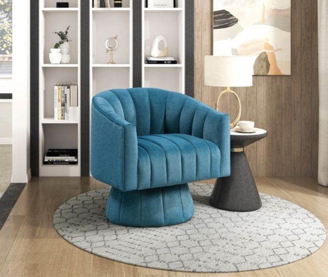 Homelegance® Bristol Dark Teal Swivel Chair-1