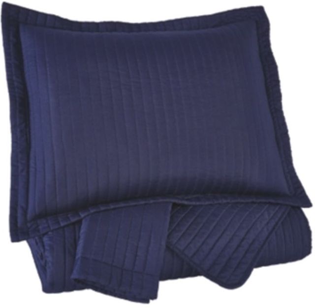 Signature Design by Ashley® Raleda Navy Queen Coverlet Set-0