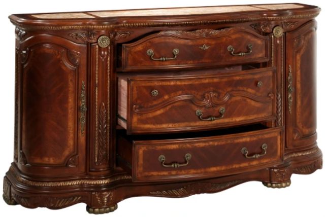 Michael Amini® Cortina® Honey Walnut Dresser with Mirror-1