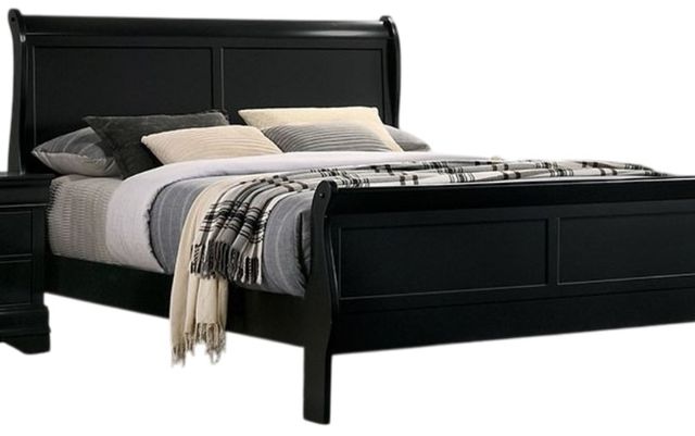 Furniture of America® Louis Philippe Black Full Sleigh Bed-1