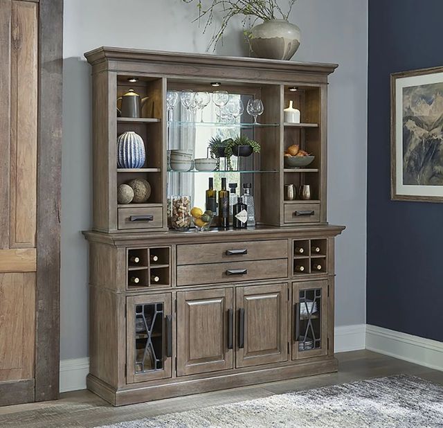 Parker House® Sundance 2-Piece Sandstone Buffet with Hutch Set-1