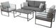 Plank and Hide Holt 4-Piece Duckcloth Oyster/Graphite Aluminum/Fabric Outdoor Chat Set-1