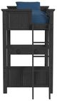 Elements International Hampton Kids Charcoal Youth Twin Loft Bed with Ladder and Desk-3