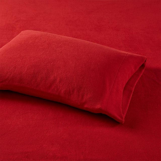 Olliix by True North by Sleep Philosophy Red Twin XL Micro Fleece Sheet Set-1