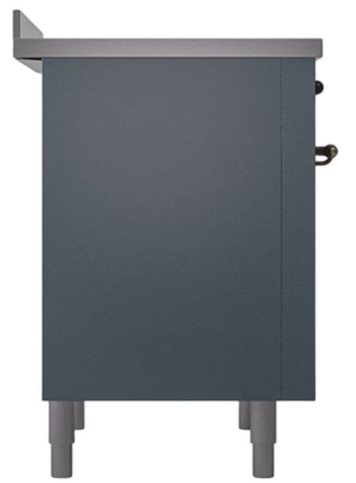 Ilve® Nostalgie II Noblesse 36'' Blue Gray Pro Style Induction Range with Burnished Trim-2