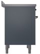 Ilve® Nostalgie II Noblesse 36'' Blue Gray Pro Style Induction Range with Burnished Trim-2