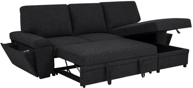 Coaster® Demko 2-Piece Black Right-Arm Facing Sleeper Sectional Sofa with Speaker and Storage Chaise-4