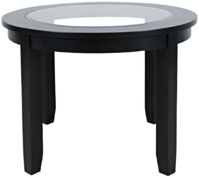 Jofran Inc. Urban Icon Glass Top Round Dining Table with Black Base-2