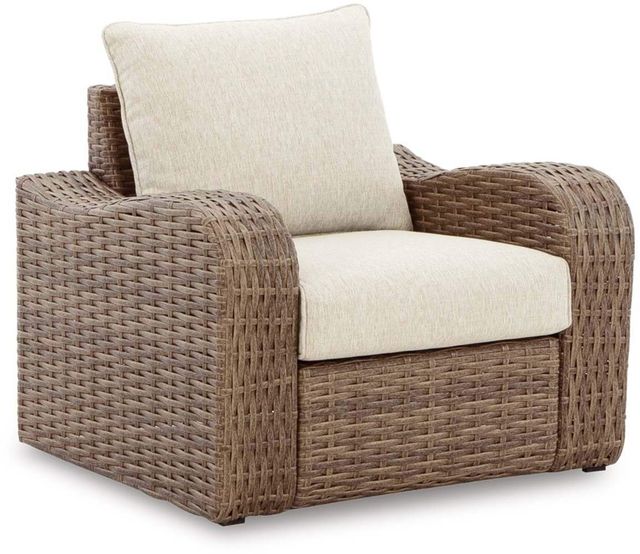 Signature Design by Ashley® Sandy Bloom Beige Outdoor Lounge Chair with Cushion-0